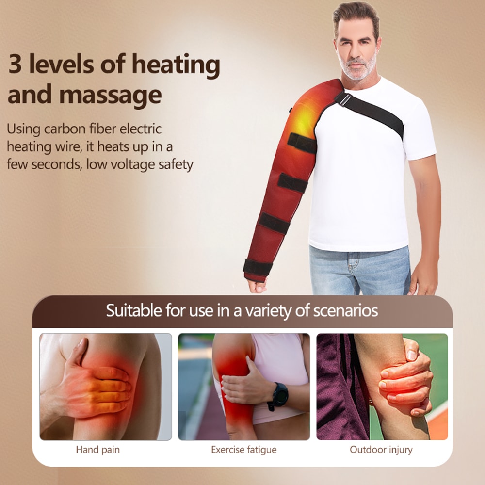 Advanced Thermal Arm Massager Vibration Brace For Shoulder Elbow Pain Relief 5