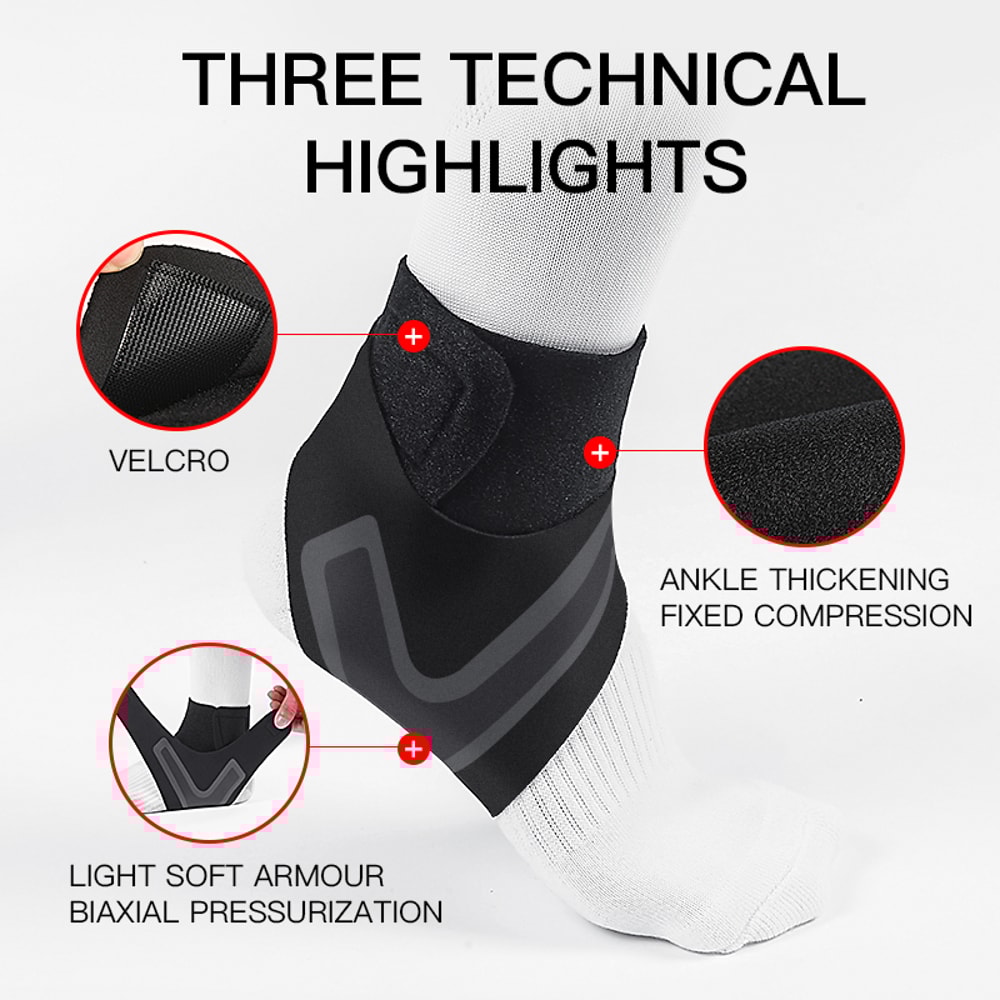 Adjustable Ankle Support Brace with Compression Sleeve for Sports Stability and Injury Prevention