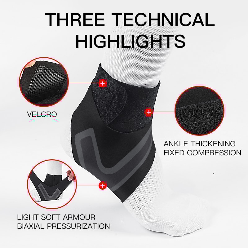 Adjustable Ankle Support Brace with Compression Sleeve for Sports Stability and Injury Prevention