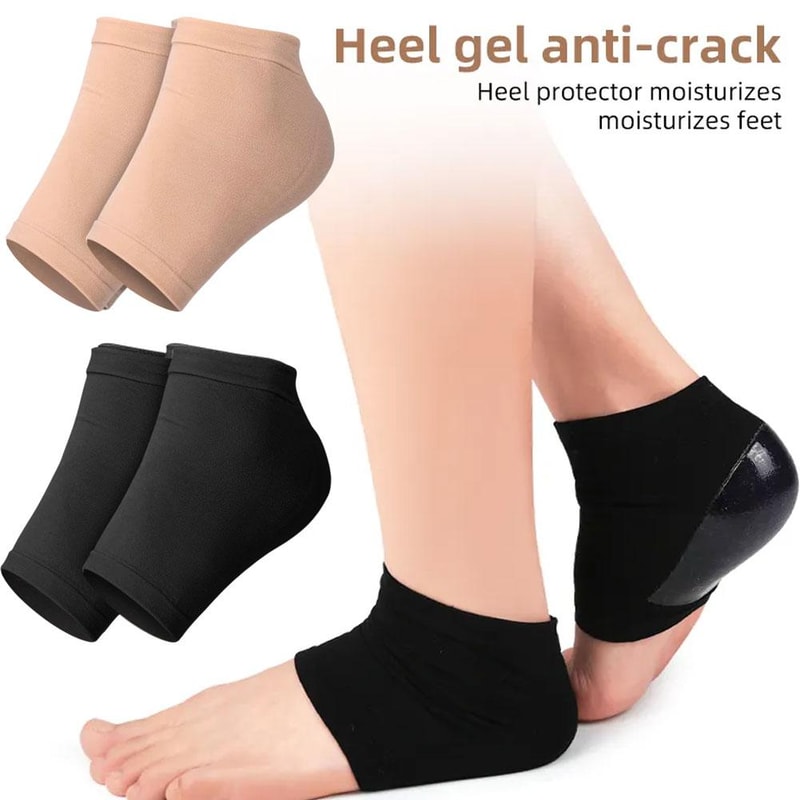 Silicone Gel Heel Socks For Plantar Fasciitis Relief And Cracked Heels Support 2