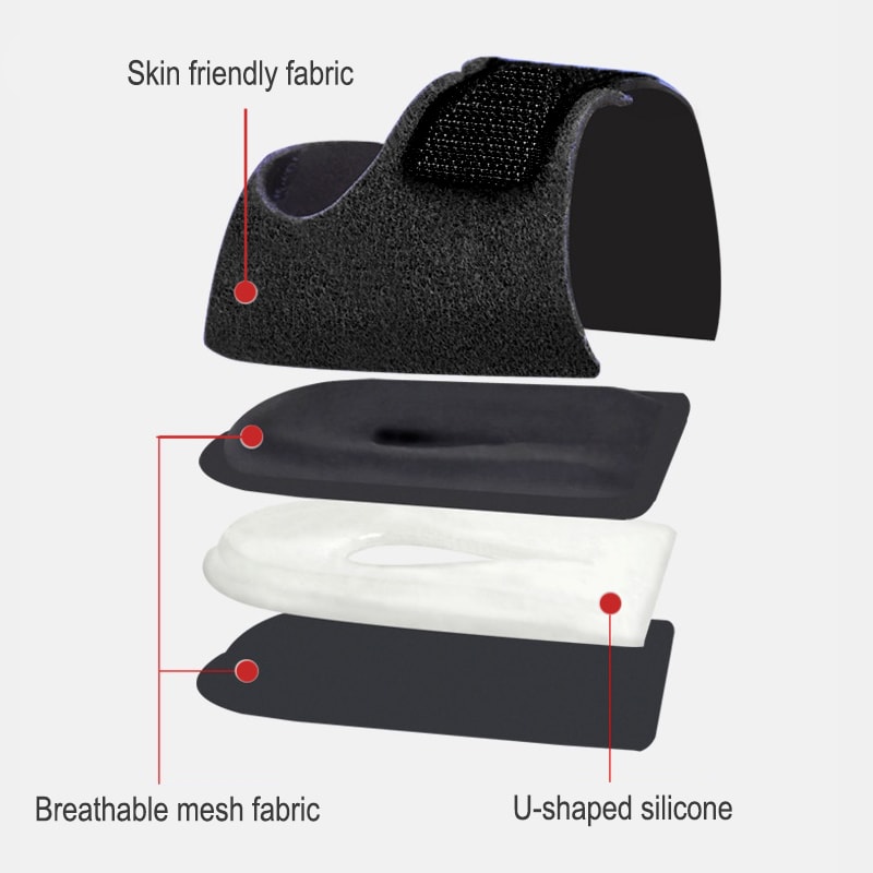 Silicone Heel Cushions with Straps for Heel Pain Relief and Shock Absorption