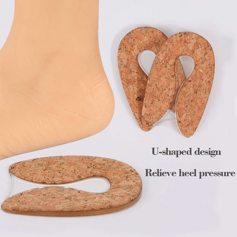 Silicone Heel Cups for plantar fasciitis relief, U-Shaped Heel Pads for Pain Support & Comfort