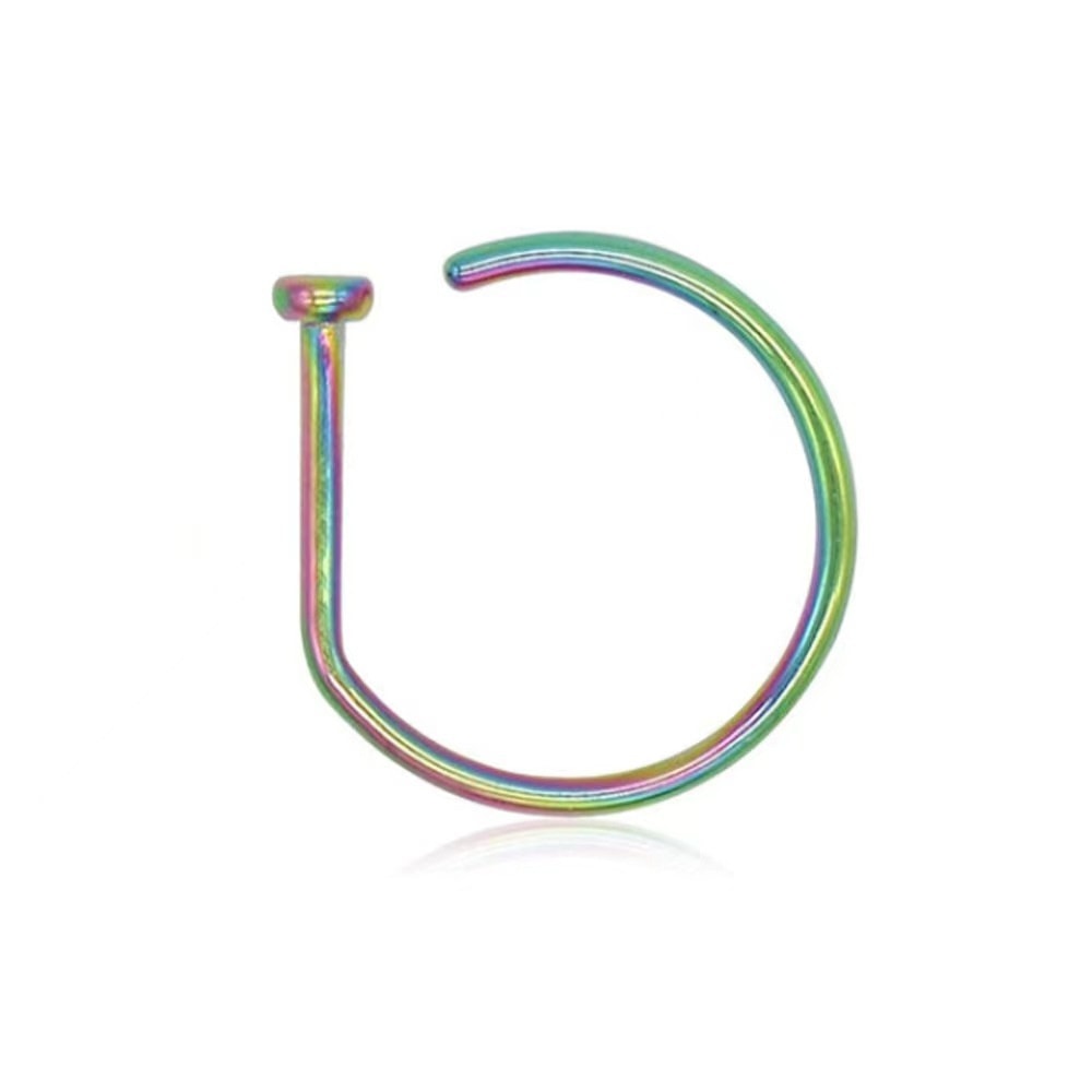 Unisex Fake Nose Ring Set Non Piercing Nose Ring Stainless Steel Clip On Septum Jewelry 6