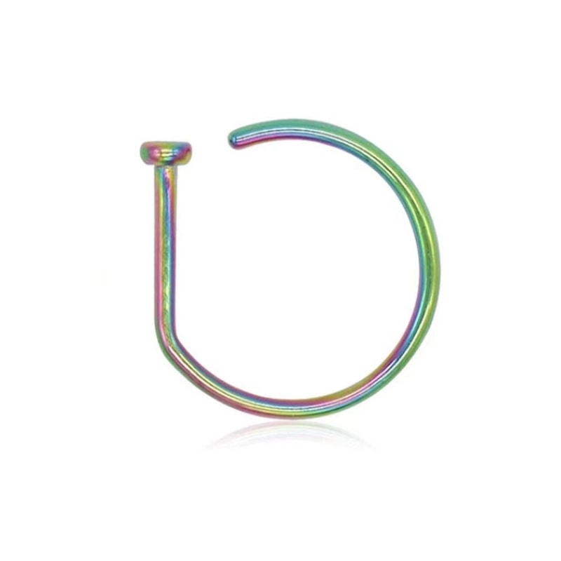 Unisex Fake Nose Ring Set Non Piercing Nose Ring Stainless Steel Clip On Septum Jewelry 6