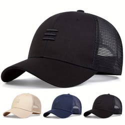 breathable mesh trucker cap adjustable snapback summer hat for men & women