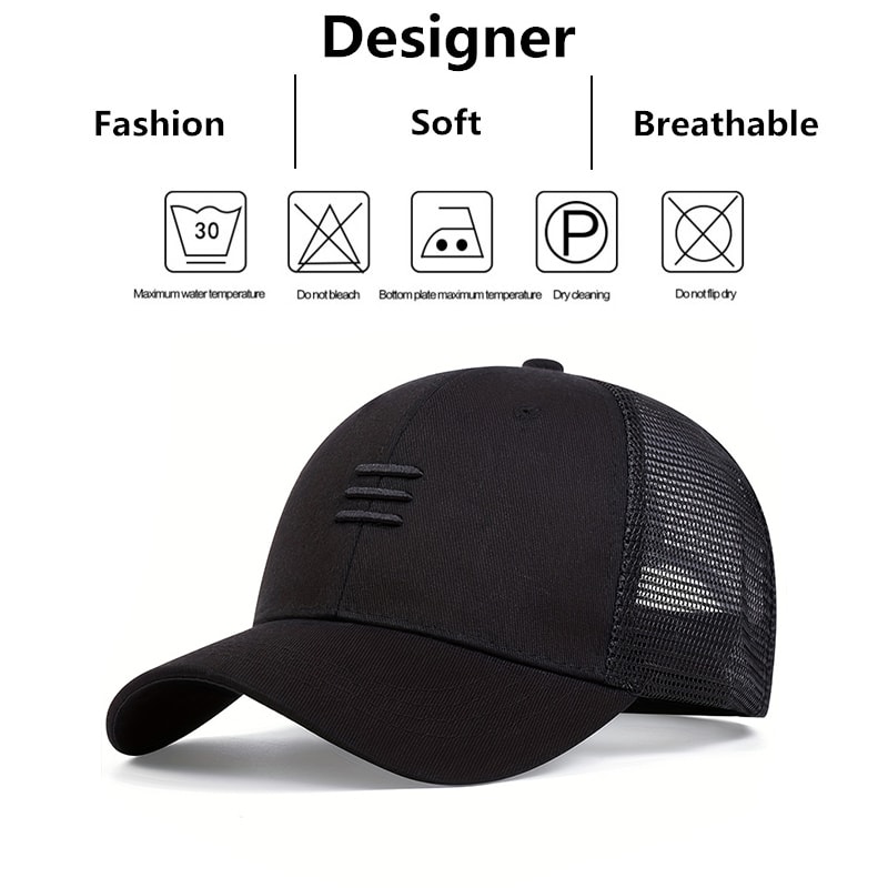Breathable Mesh Trucker Cap Adjustable Snapback Summer Hat For Men Women 2
