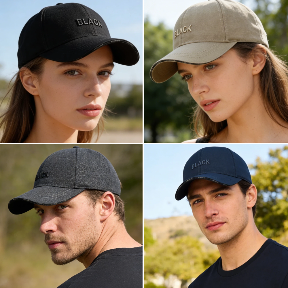 Classic Black Embroidered Baseball Cap Unisex Summer Hat For Outdoor Sports Daily Wear 1