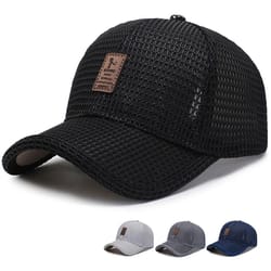 breathable mesh fishing hat, lightweight summer baseball cap for outdoor sports & sun protection