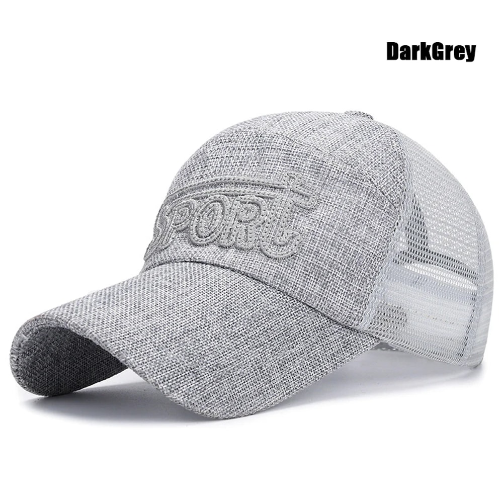 Breathable Linen Mesh Snapback Baseball Cap For Men Lightweight Summer Sports Hat 5