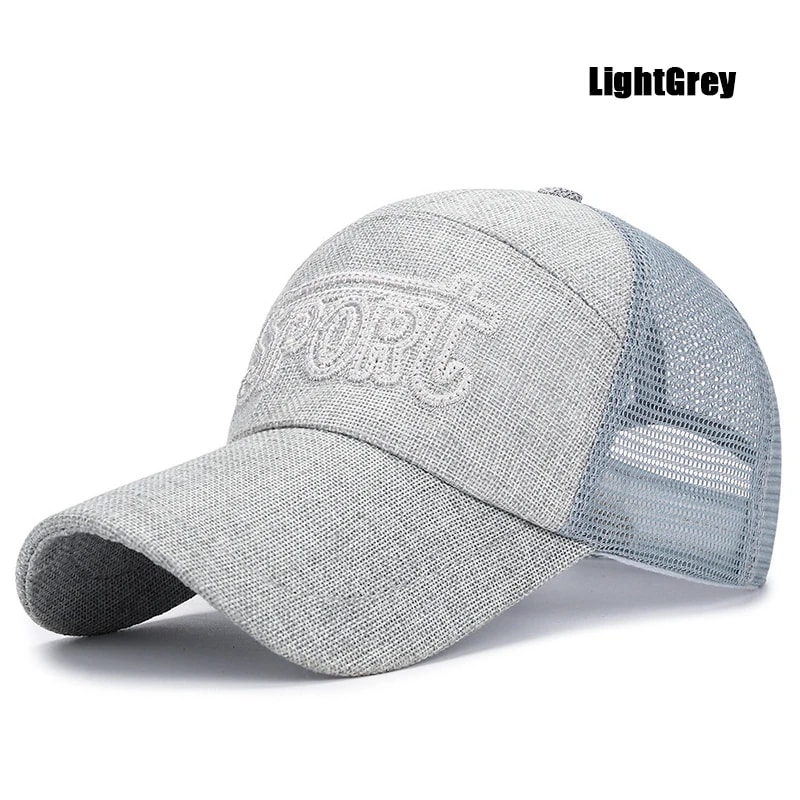 Breathable Linen Mesh Snapback Baseball Cap For Men Lightweight Summer Sports Hat 8
