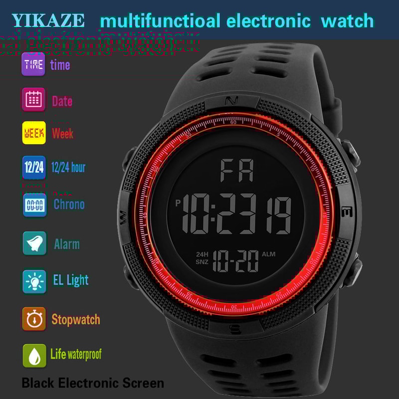 Men Digital Sports Watch LED Military Waterproof Wristwatch For Teens Kids 1