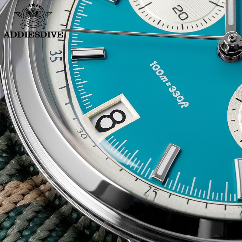 Men Quartz Chronograph Watch Waterproof Luxury 38mm Steel Wristwatch 1