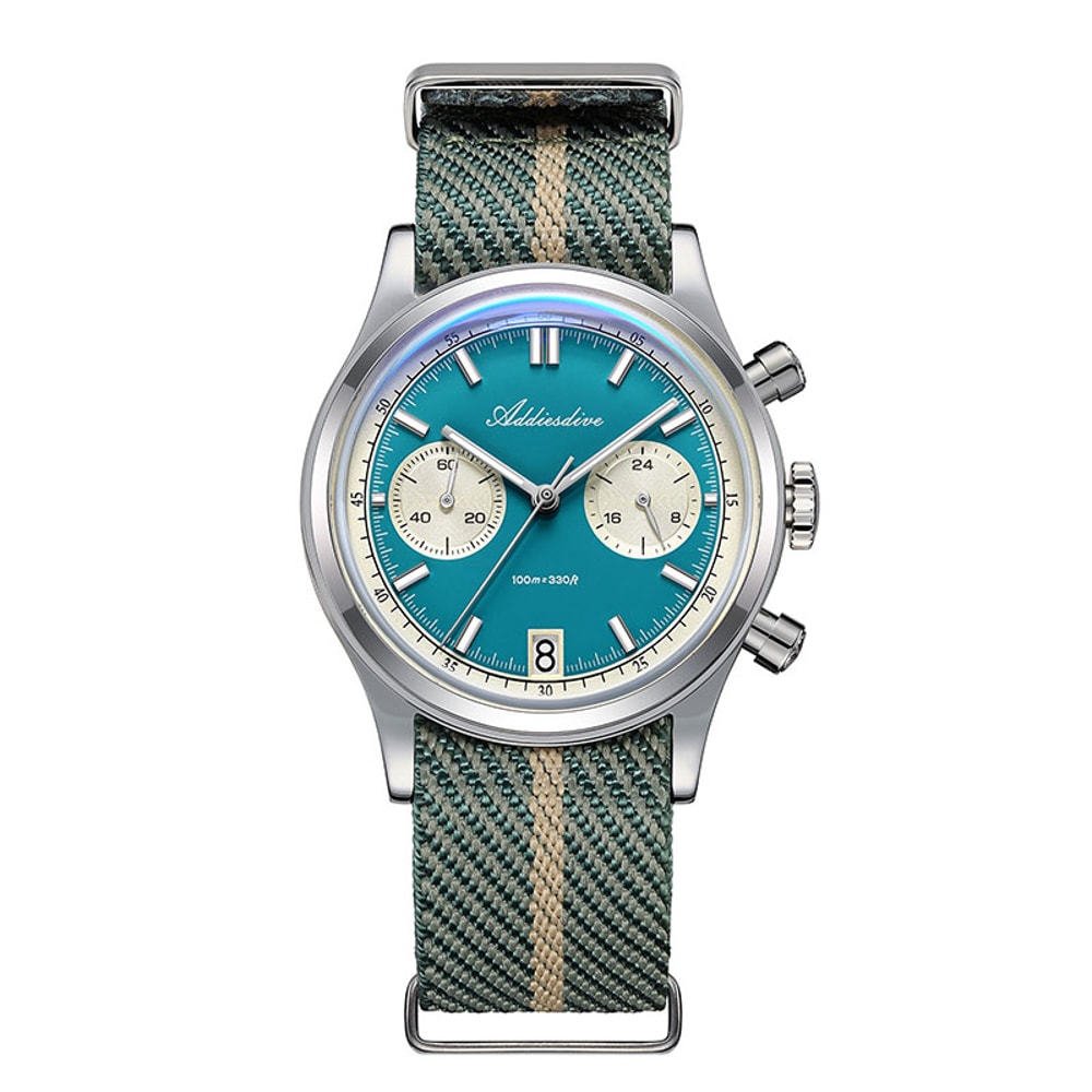 Men Quartz Chronograph Watch Waterproof Luxury 38mm Steel Wristwatch 5