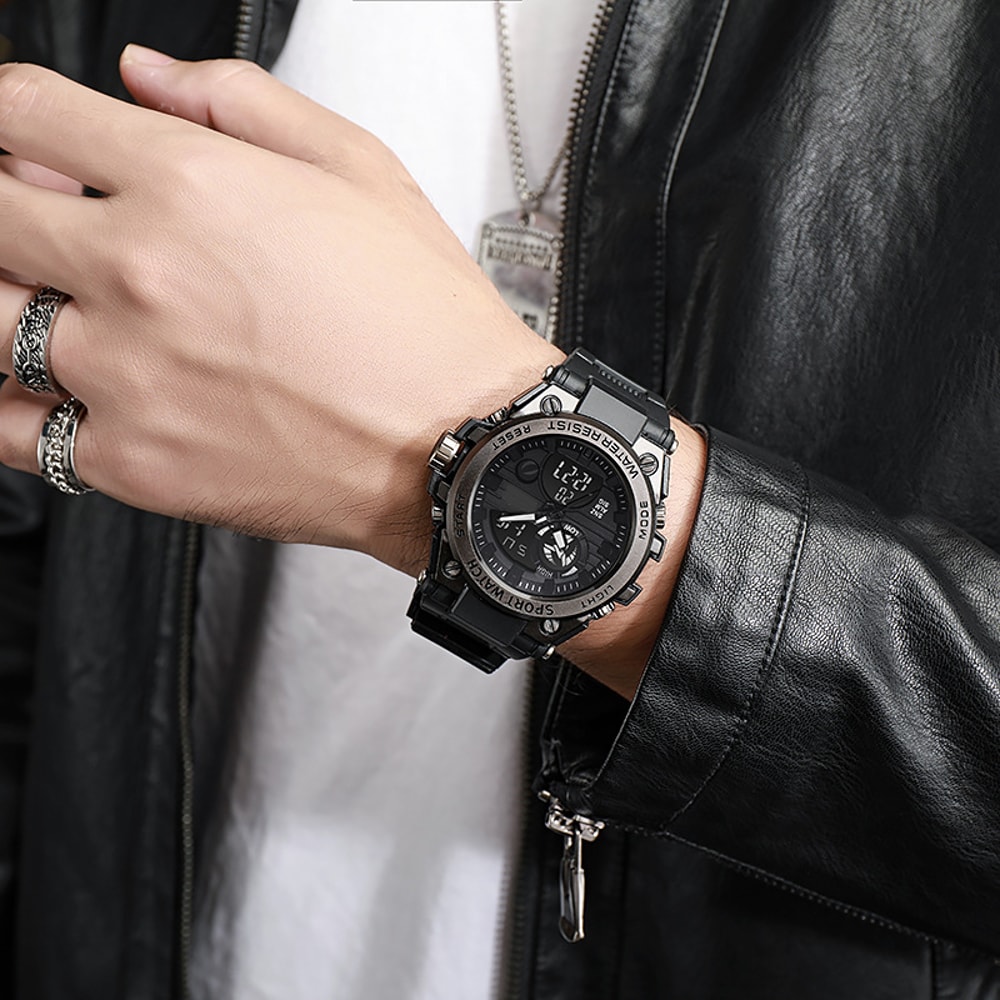 LED Digital Watch Dual Display Sports Electronic Watch With Alarm Stopwatch 1