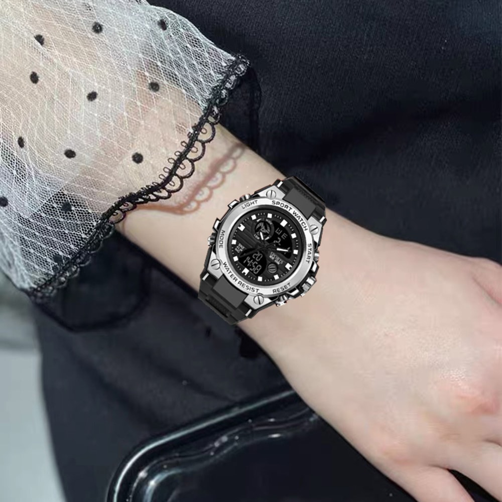 LED Digital Watch Dual Display Sports Electronic Watch With Alarm Stopwatch 4