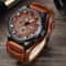 Luxury Leather Strap Mens Watch Quartz Waterproof Casual Sports Wristwatch 0
