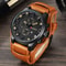 Luxury Leather Strap Mens Watch Quartz Waterproof Casual Sports Wristwatch 2