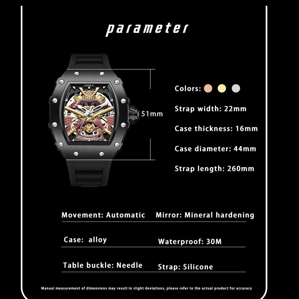 Automatic Mechanical Military Watch For Men Waterproof Luminous Sport Timepiece 4