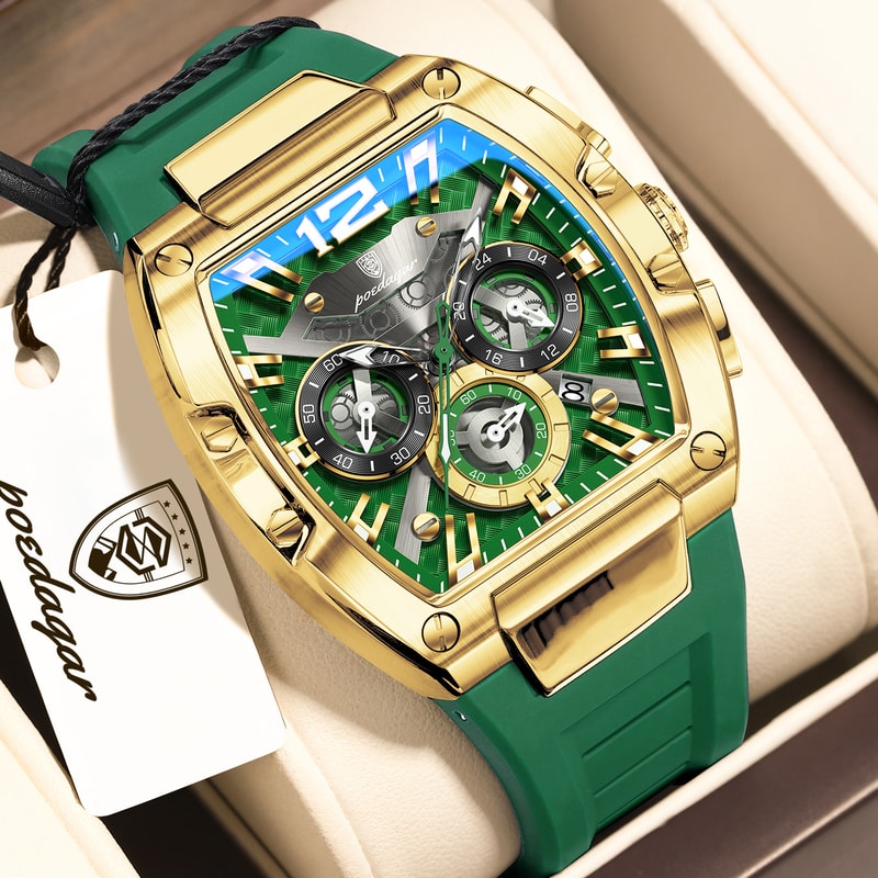 Luminous Waterproof Chronograph Mens Sports Watch With Silicone Strap 8