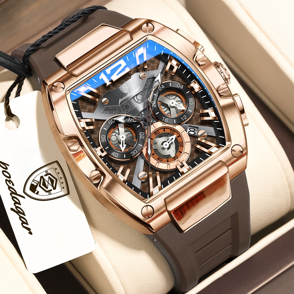 Luminous Waterproof Chronograph Mens Sports Watch With Silicone Strap 9