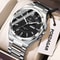 Men Luxury Stainless Steel Watch Waterproof Luminous Quartz Sports Wristwatch 9