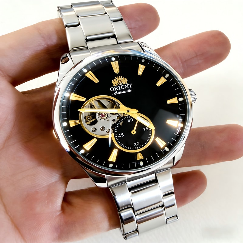 Premium Men Skeleton Dial Business Automatic Mechanical Stainless Steel Watch 2