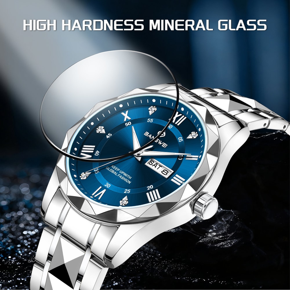 Luxury Stainless Steel Quartz Watch For Women Elegant Waterproof Date Luminous Hands 2