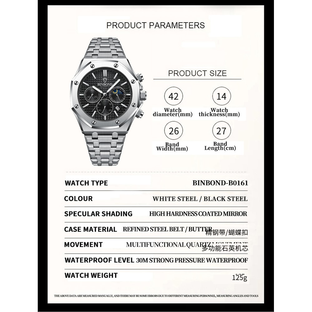 Luxury Waterproof Stainless Steel Watch Luminous Wristwatch For Men 4