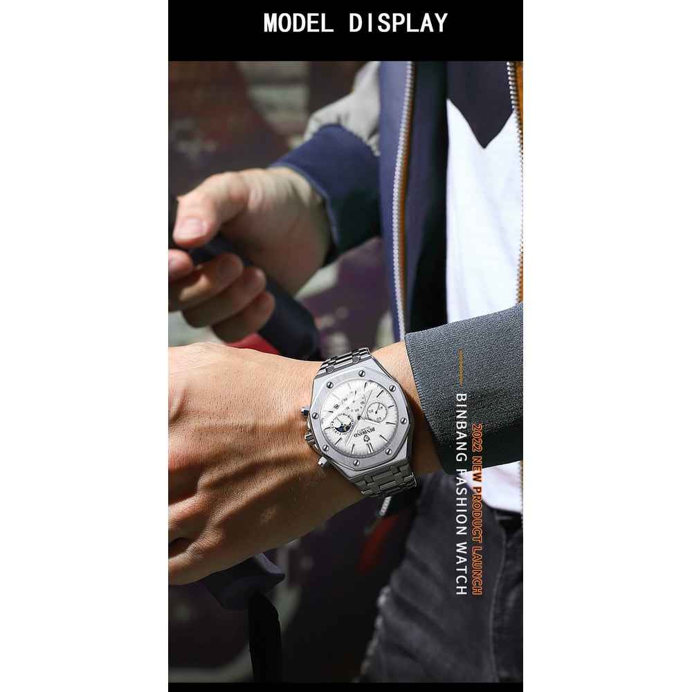 Luxury Waterproof Stainless Steel Watch Luminous Wristwatch For Men 5