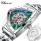 Premium Triangle Skeleton Men Mechanical Watch With Luminous Stainless Steel Strap 6