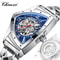 Premium Triangle Skeleton Men Mechanical Watch With Luminous Stainless Steel Strap 5