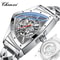 Premium Triangle Skeleton Men Mechanical Watch With Luminous Stainless Steel Strap 7