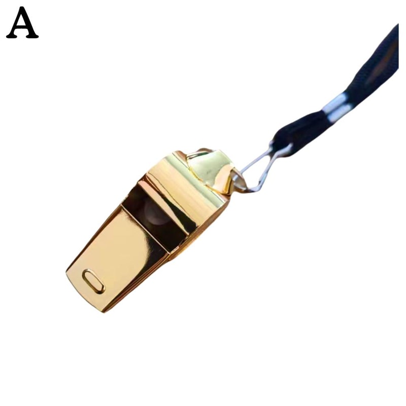 Professional Stainless Steel Referee Sport Whistle Loud Metal Whistle With Rope 5