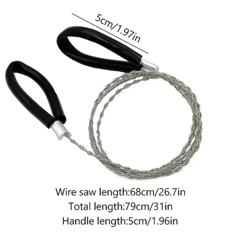 Survival Wire Saw & Portable Folding Chainsaw, Heavy Duty Outdoor Pocket Saw for Camping, Hiking & Emergency
