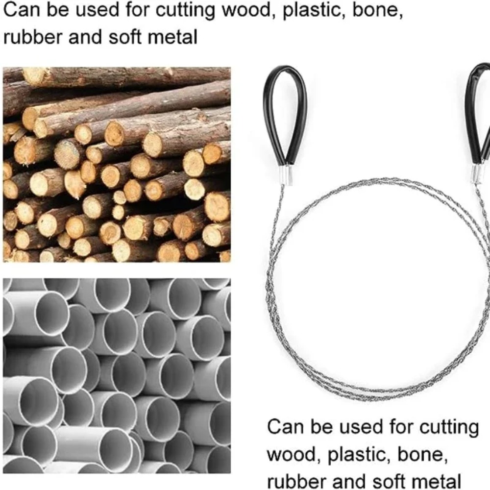 Survival Wire Saw & Portable Folding Chainsaw, Heavy Duty Outdoor Pocket Saw for Camping, Hiking & Emergency