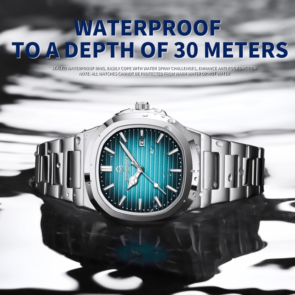 Luxury Military Square Dial Men Waterproof Quartz Watch With Luminous Date Week 4