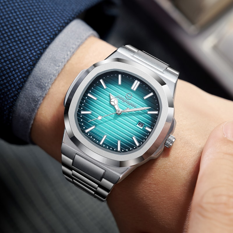 Luxury Military Square Dial Men Waterproof Quartz Watch With Luminous Date Week 0