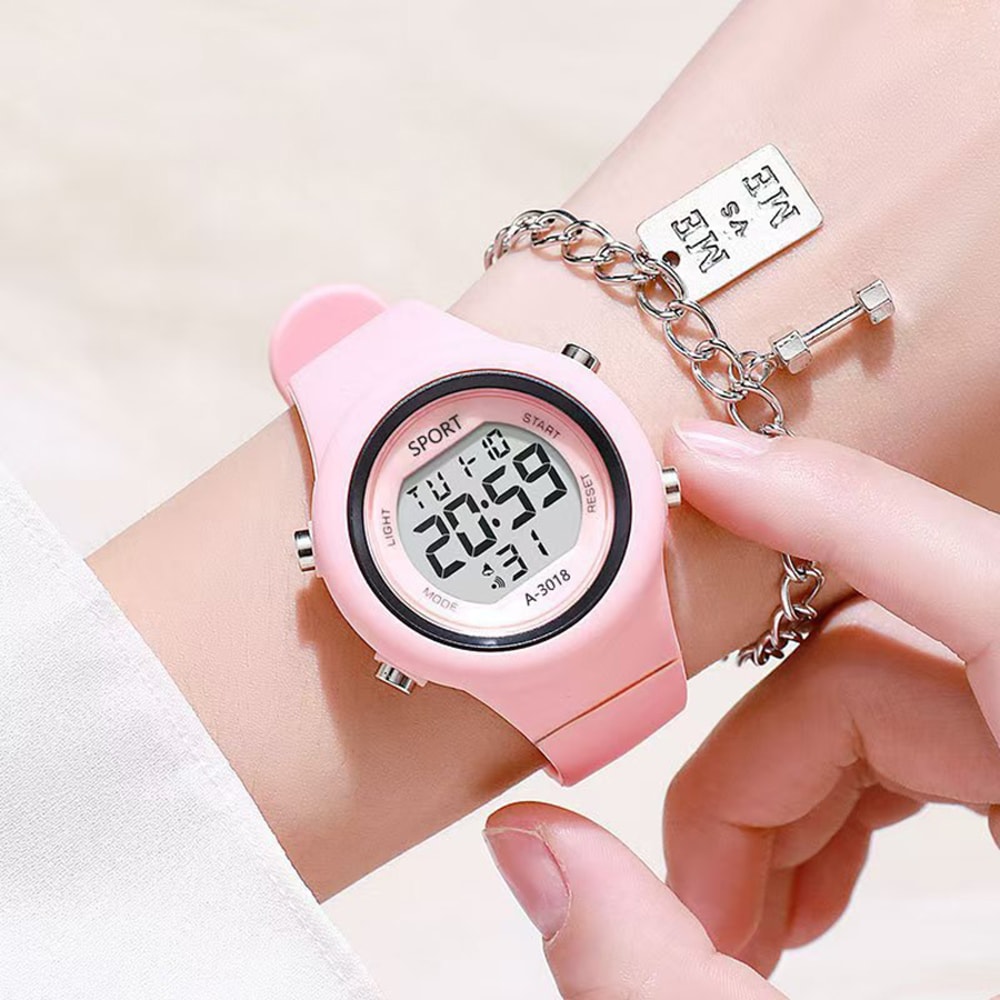 Kids LED Digital Sports Watch Waterproof Luminous Alarm Clock For Boys Girls 2