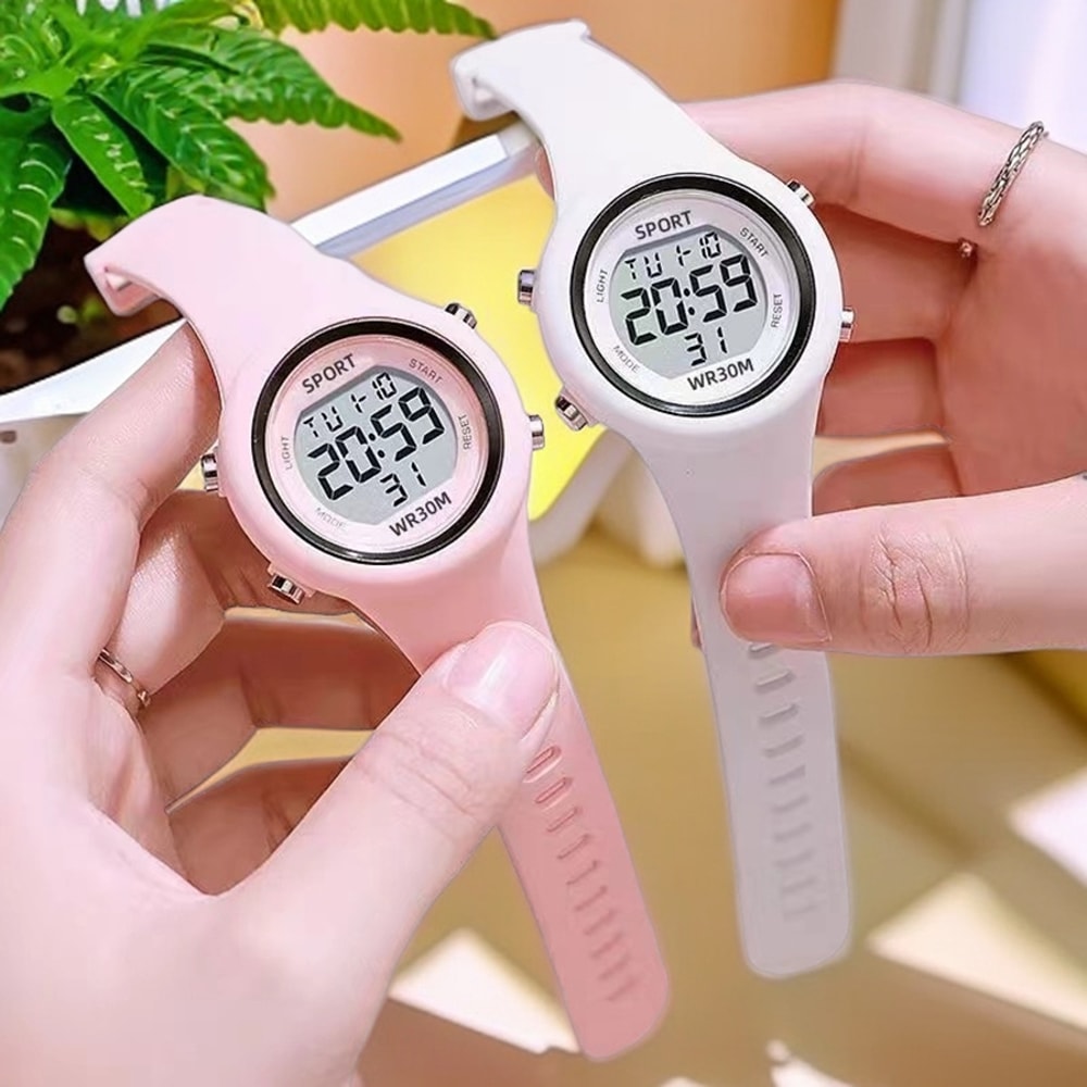 Kids LED Digital Sports Watch Waterproof Luminous Alarm Clock For Boys Girls 5