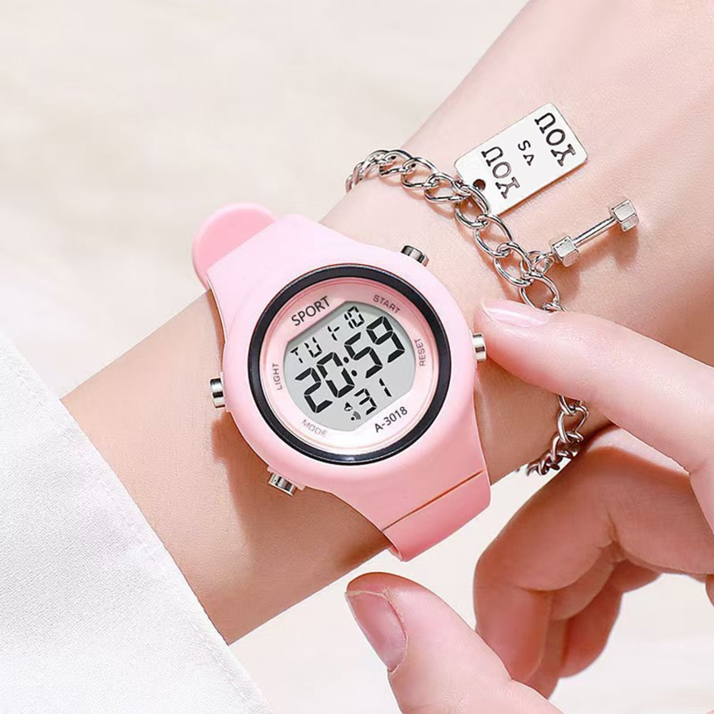 Kids LED Digital Sports Watch Waterproof Luminous Alarm Clock For Boys Girls 7