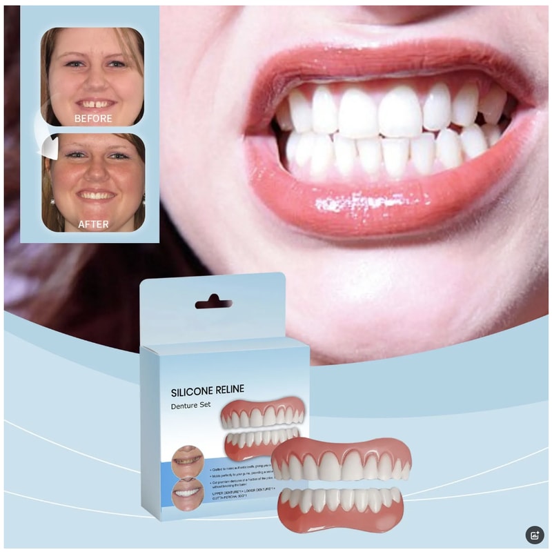 Soft Denture Silicone Kit Comfortable Upper Lower Denture Liners 3