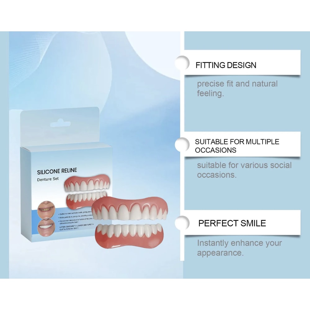 Soft Denture Silicone Kit Comfortable Upper Lower Denture Liners 4