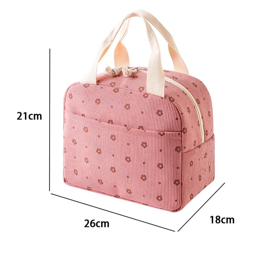 Floral Insulated Lunch Bag Waterproof Portable Cooler For Office Travel Picnic 2