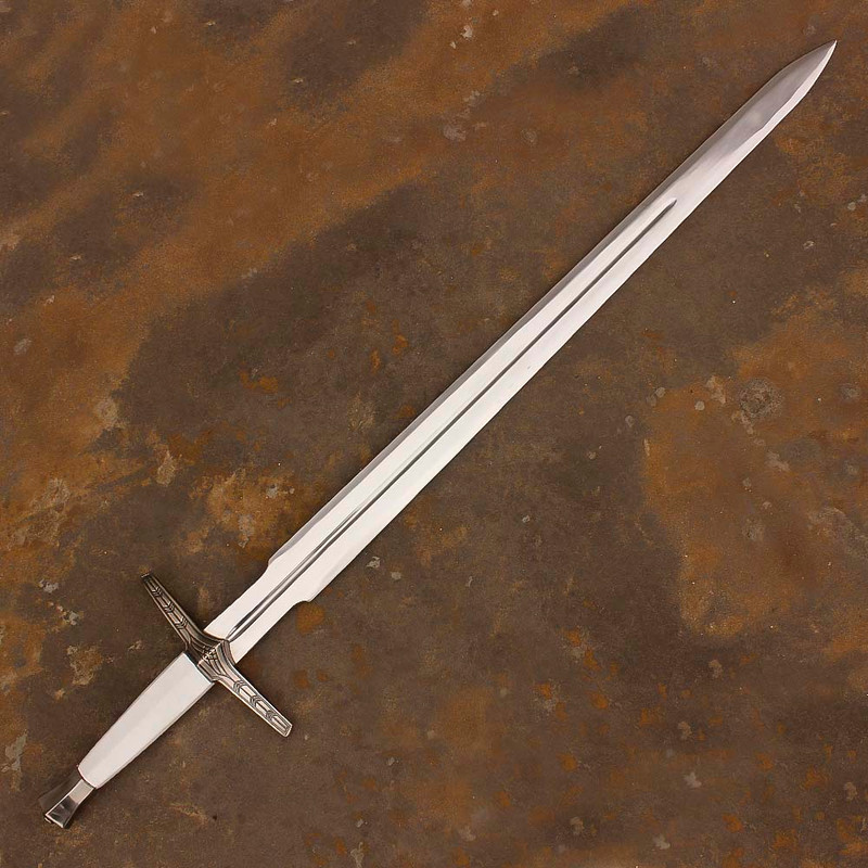 Engraved White Witcher Sword
