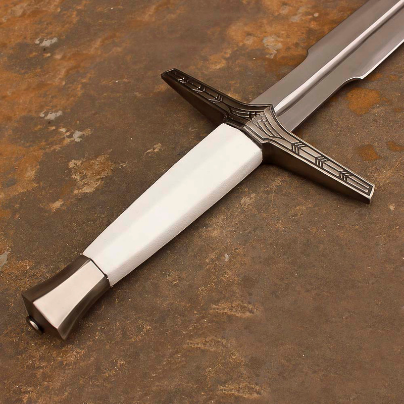 Engraved White Witcher Sword