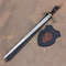 Hand Forged Decorative Sword  Etched Stainless Steel Blade w Plaque