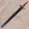 Hand Forged Decorative Sword  Etched Stainless Steel Blade w Plaque