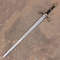 Hand Forged Decorative Sword  Etched Stainless Steel Blade w Plaque