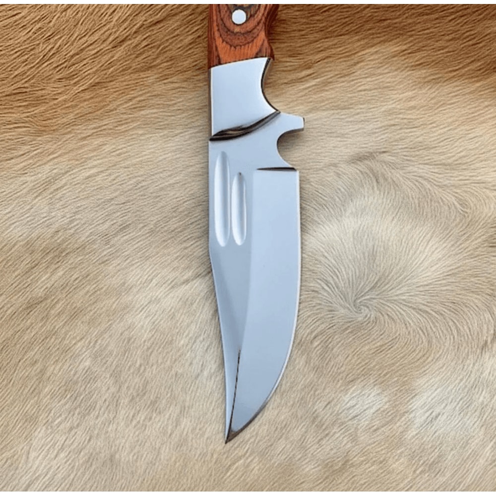 buynow pakka wood handle outdoor knife leather sheath