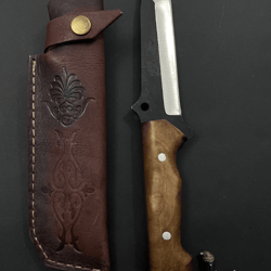 handmade full tang gut hook hunting knife | custom engraved 4034 steel blade | 9.84" outdoor survival knife + gift